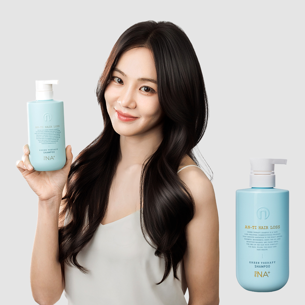더나플러스 그린테라피 수분크림 약산성 탈모샴푸 500ml 저자극 프리미엄 한지은 샴푸 - 상품 이미지