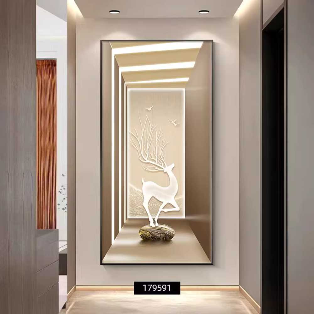 풍수 액자 LED 조명 무드등 거실 인테리어 장식품 A형 60x120cm + 블랙 이미지 8