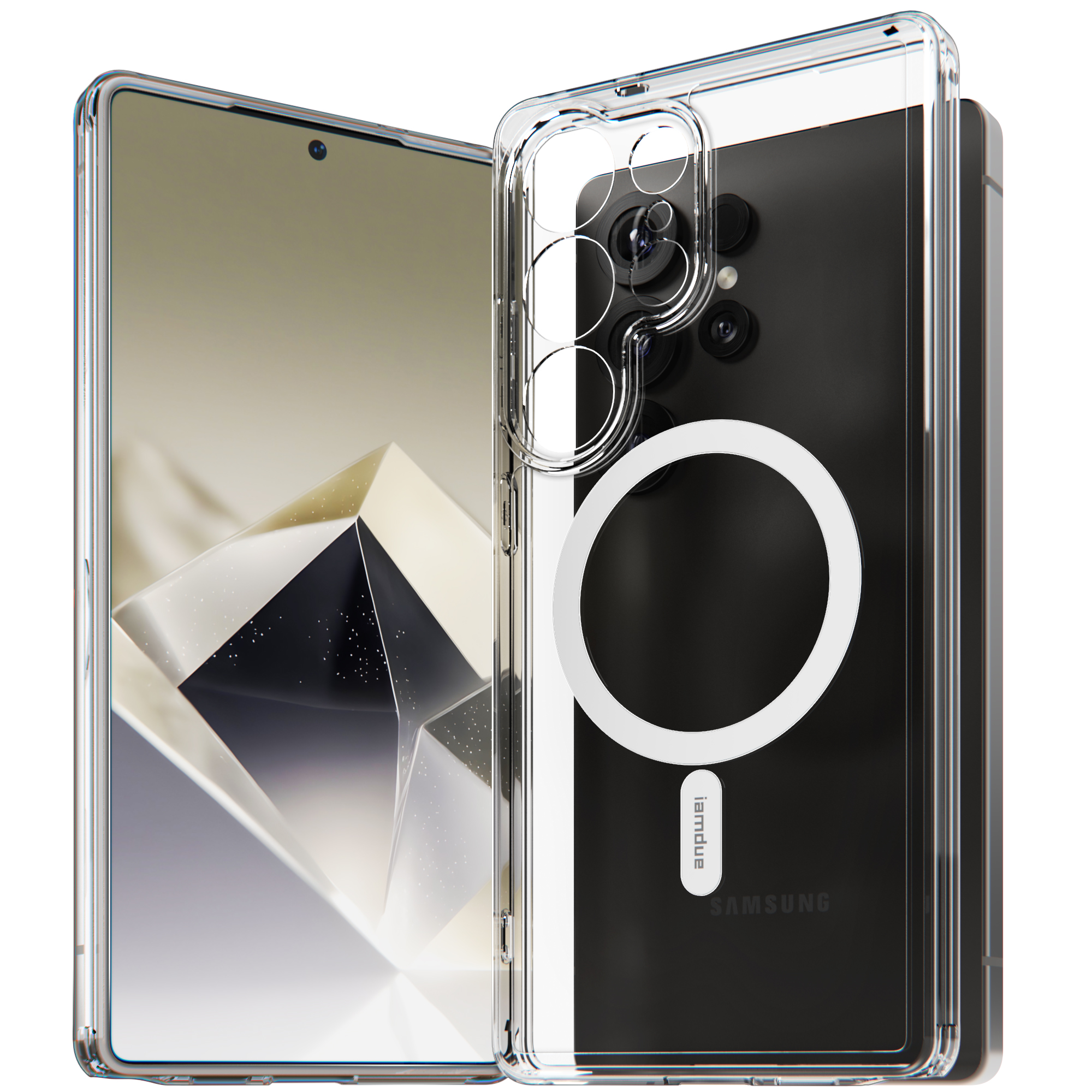 맥세이프 케이스 마그네틱 슬림 투명, 갤럭시S25 울트라 - 상품 이미지