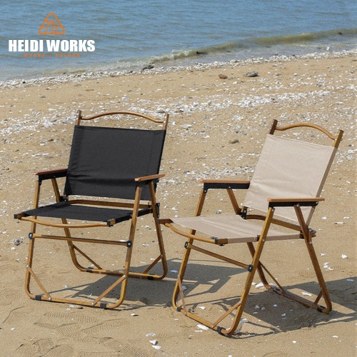 하이디웍스 우드 커밋 체어 로부스토 베이지 접이식 캠핑 의자 감성캠핑 글램핑 낚시 의자