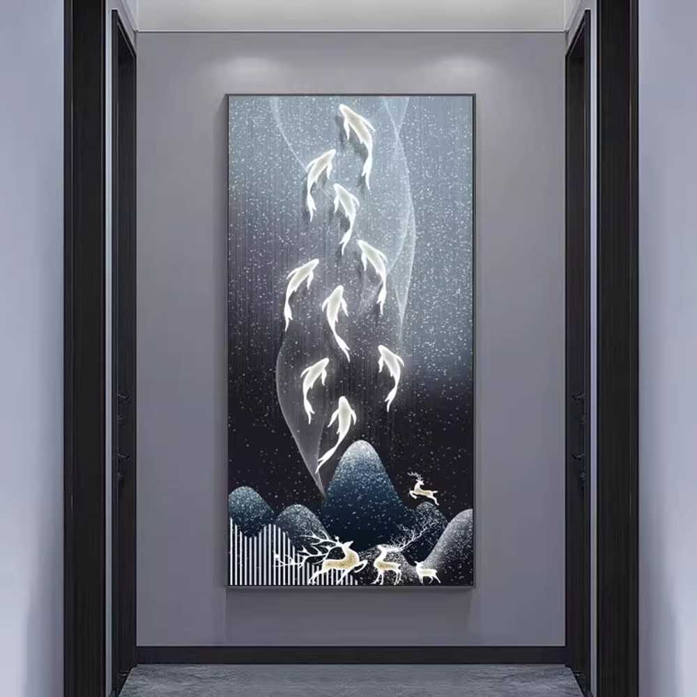 LED 조명 풍수 액자 인테리어 벽걸이 무드등 소품 A형 70x140cm + 블랙프레임 - 상세 이미지 5