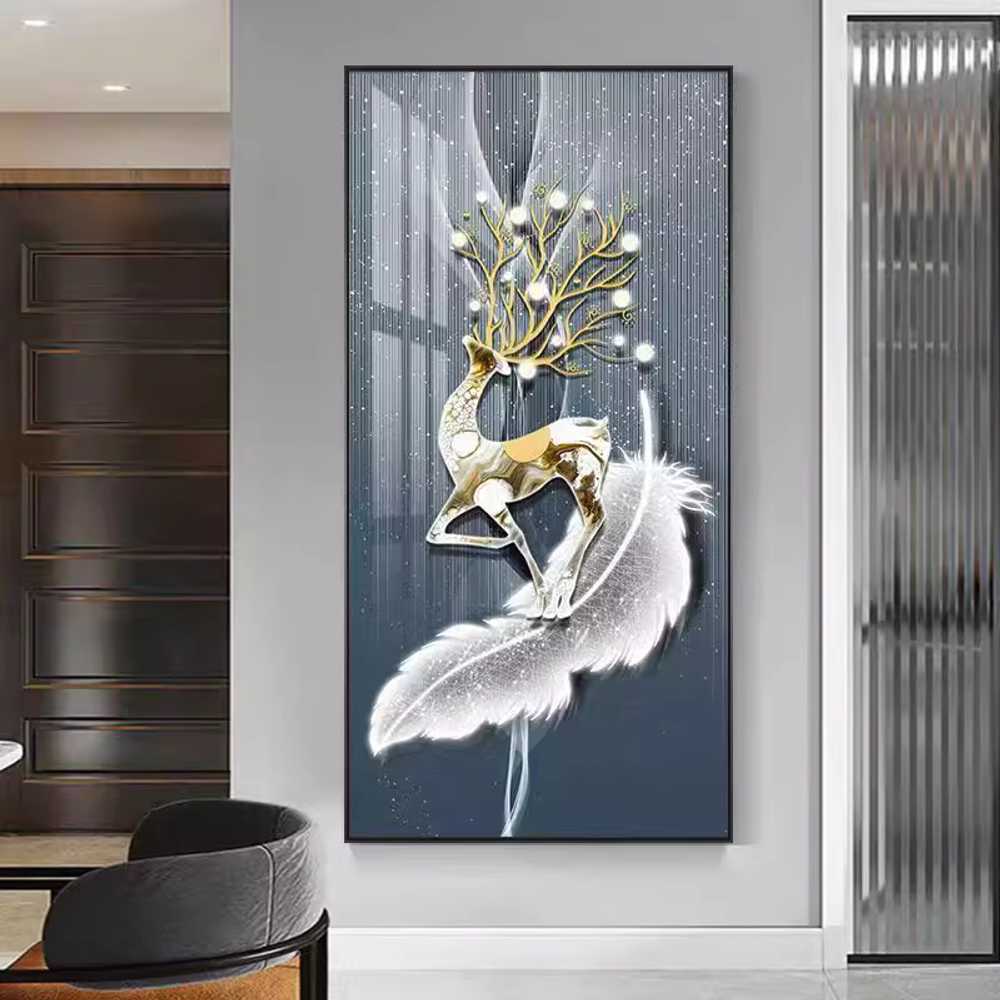 풍수 액자 LED 조명 무드등 거실 인테리어 장식품 A형 60x120cm + 블랙 - 상세 이미지 4