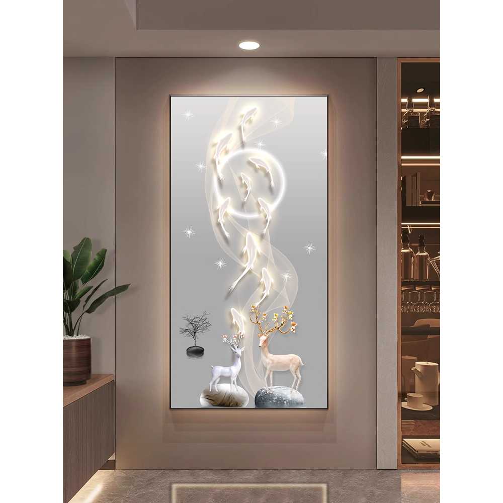 인테리어 LED 조명 풍수 액자 벽걸이 무드 라이트 A형 60x120cm 알루미늄(골드) - 상세 이미지 2