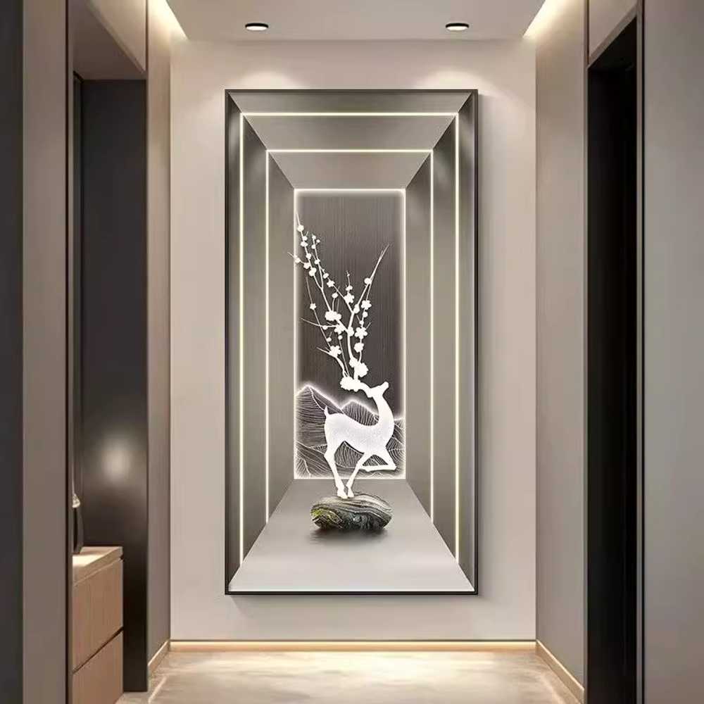 풍수 액자 LED 조명 무드등 거실 인테리어 장식품 A형 60x120cm + 블랙 - 상세 이미지 5
