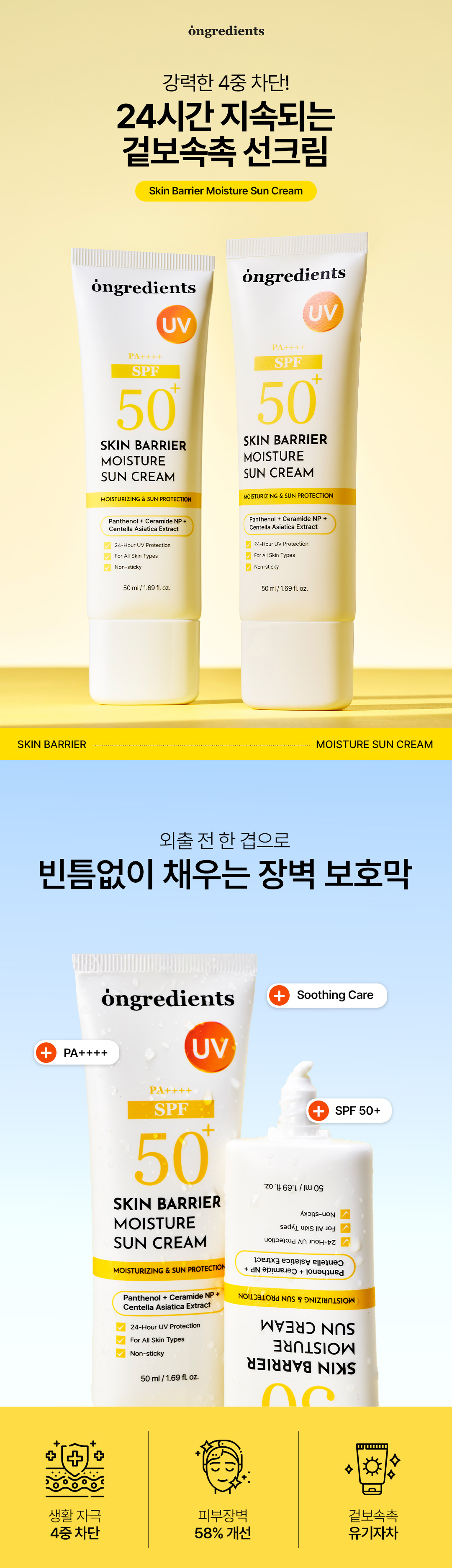 ONGREDIENTS Moisture Sun Cream & Radiant Cream Set - description 1