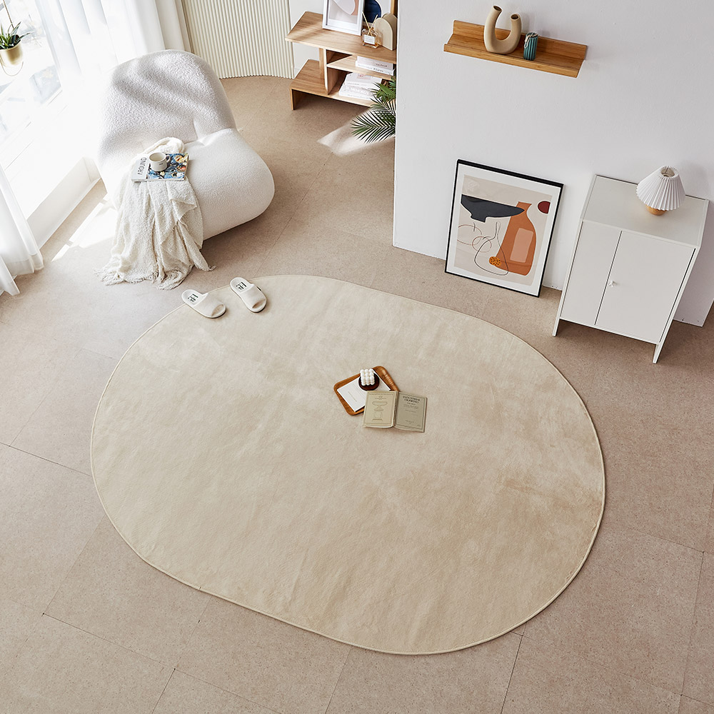 사은품행사중 퍼보 오피러스 방수 러그 발수 사계절 카페트 소파패드 베이지, 타원형100x150