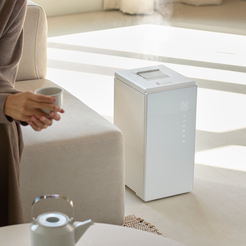 다룸 퓨어 AI 가열식 가습기 6L 대용량 올 스텐 간편 통세척 신생아 안전 살균