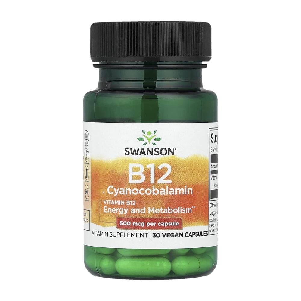 스완슨 비타민 B12 시아노코발라민 500mcg 30정 - 상품 이미지