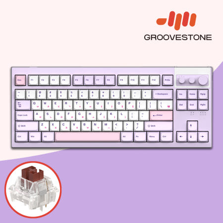 엠스톤 그루브스톤 GV8M 8K 무선키보드 퍼플러, 저소음 갈축, 38g