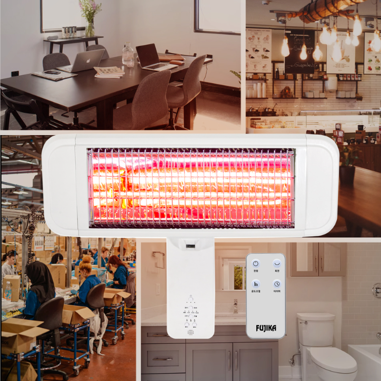 공장 벽걸이히터 식당 화장실 벽난로 작업장 근적외선난방기