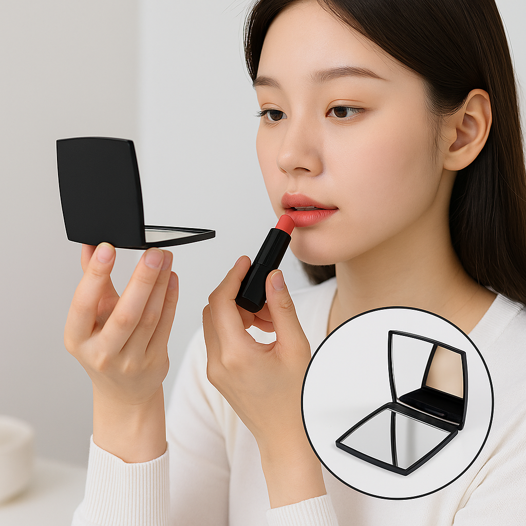 미니 양면손거울 휴대용 접이식 화장거울 - 상품 이미지