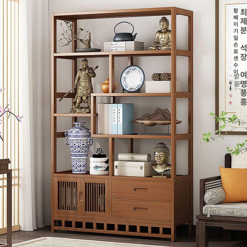 수석 진열장 도자기 서재 상패 수납 엔틱 책장 80cm 6단 클래식 - 상품 이미지