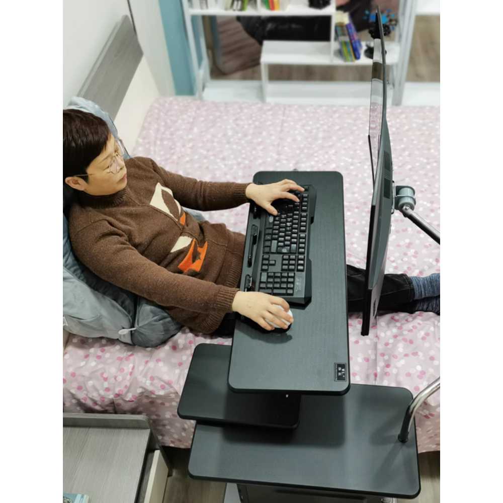 누워서 컴퓨터 침대 데스크탑 게이밍책상 리프트 환자 침대용 - 상세 이미지 4