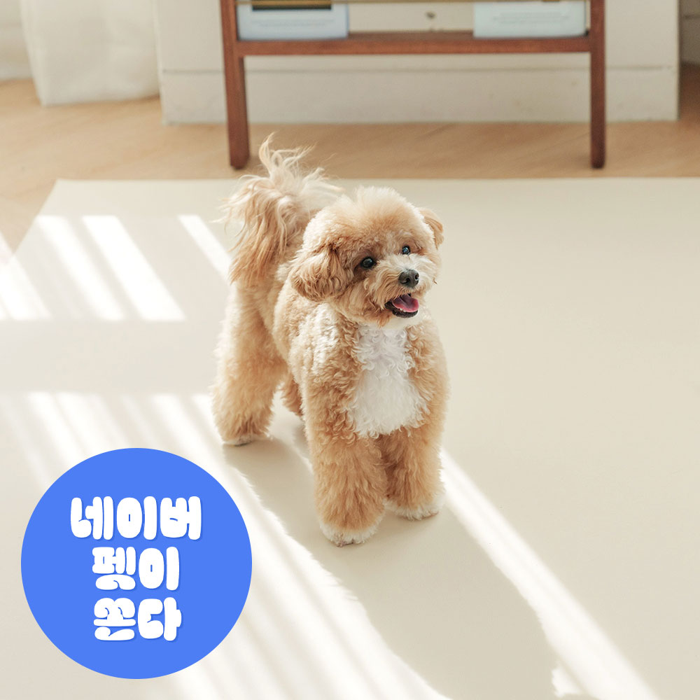 개놀자 슬림 실리콘 강아지 롤매트 애견 고양이 미끄럼방지 매트 아이보리, 110x300cm