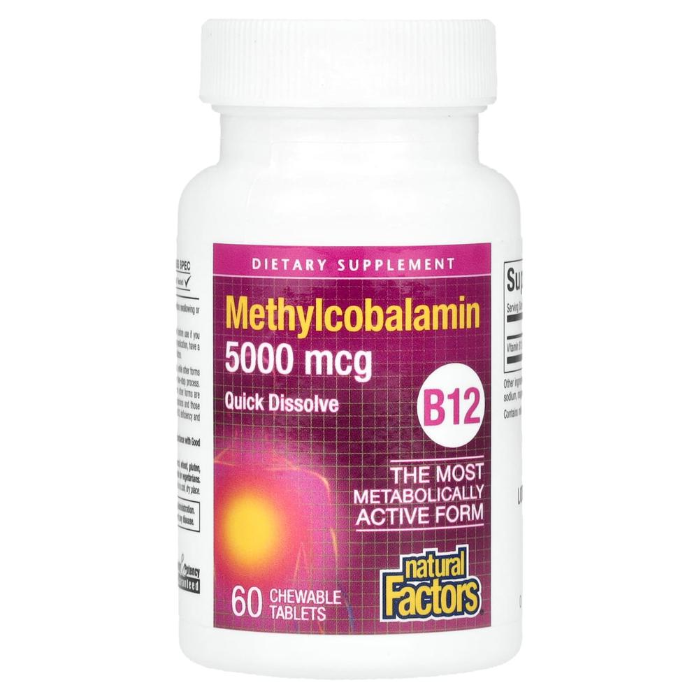 네츄럴팩터 비타민 B12 메틸코발라민 츄러블 5000mcg 60정 - 상세 이미지 4