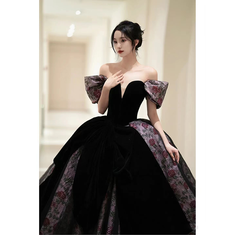 한복 공연 여성 할로윈 의상 전통 어우동 사극 퓨전 코스프레 블랙 플로어 길이 XS - 상세 이미지 2