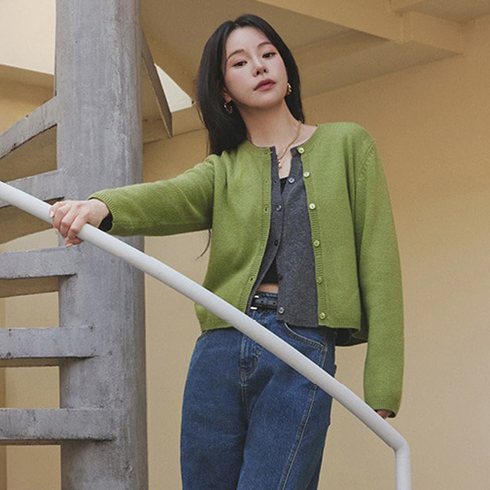 [3종세트] 25FW 폭스울 혼방 가디건 - 상세 이미지 4
