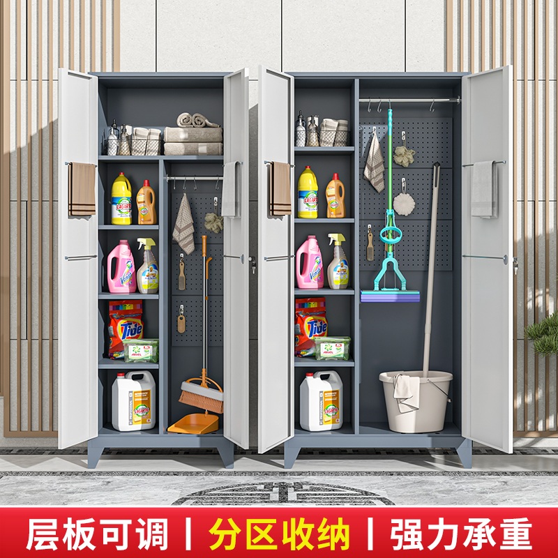 화장실캐비닛 청소 도구함 보관함 용품보관함 단문 철재 철제 화장실 - 상세 이미지 4
