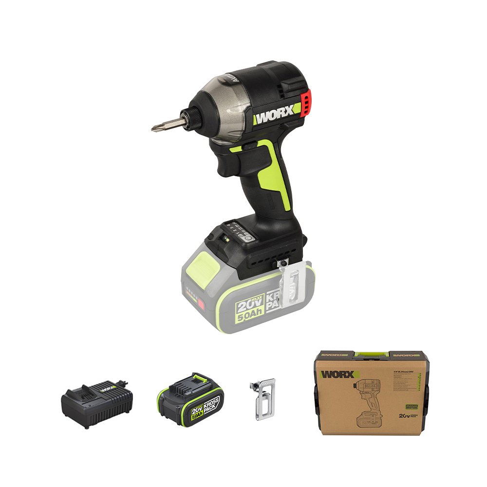 웍스 충전 임팩드라이버 전동 드릴 20V 5.0Ah 배터리1개 BL WU291D.4