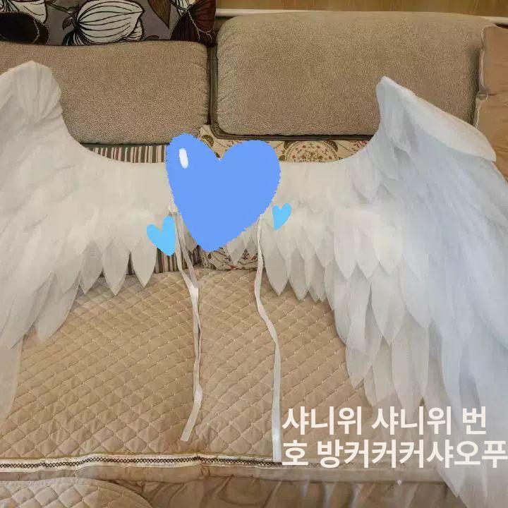 대형 천사날개 흰색깃털 소품 화보 스튜디오 촬영 펄 얇은 2mm - 상세 이미지 2