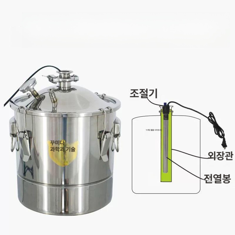 스텐 발효통 주류 효소 밀폐형 증류수 용기 담금주 막걸리 항온 20L 30x30cm A - 상품 이미지