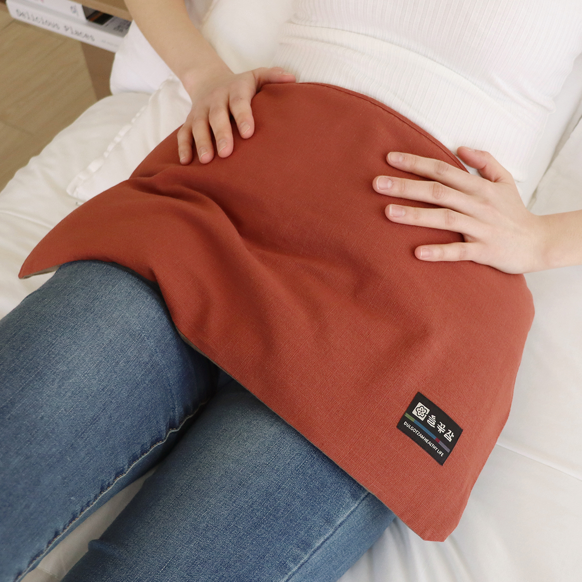 들꽃잠 전신 찜질팩 멀티형 허리 배 등 어깨 복부 임산부 생리 팥 다크레드, 1개