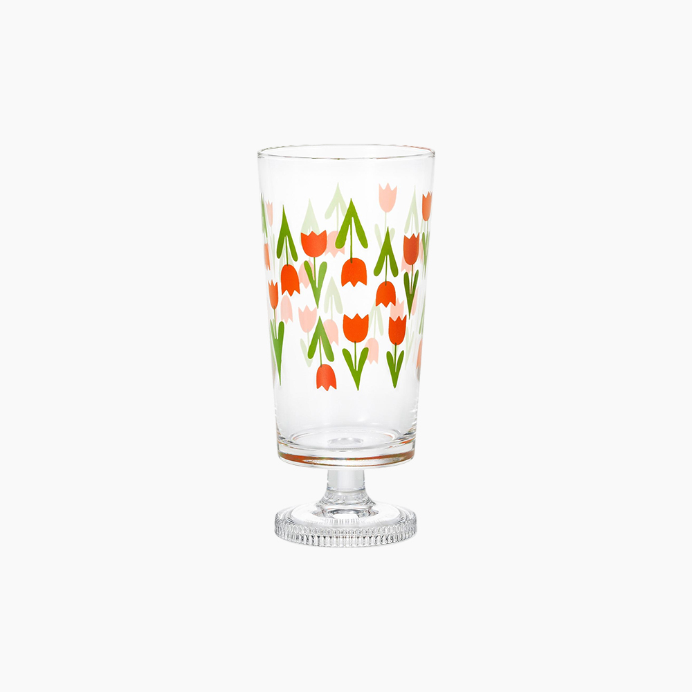 [아데리아] 레트로 유리 고블렛잔 305ml Tulip - 상품 이미지