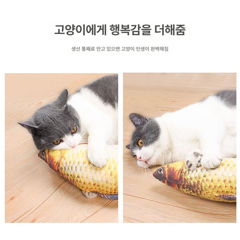 고양이놀이기구 꿀잠 숙면 바디필로우 안고자는 필로우 고등어 롱쿠션 대형 솜포함 코이 소형 20cm 지퍼 없음 - 상세 이미지 3