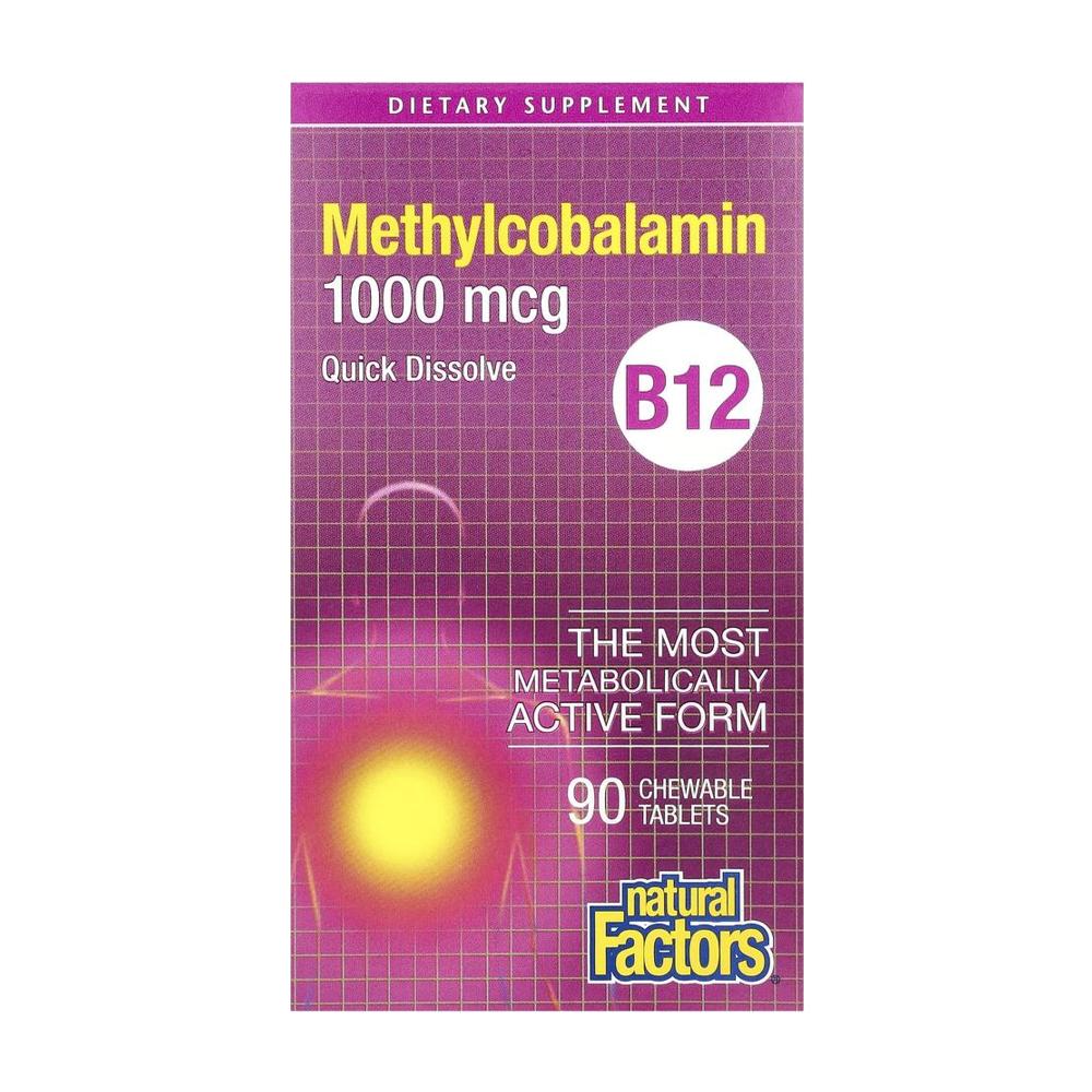 네츄럴팩터 비타민 B12 메틸코발라민 1000mcg 츄어블 90정 - 상품 이미지