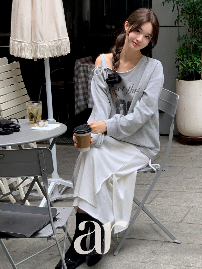 따뜻 슬릿H라인 밴딩 롱스커트 sk7518 이미지 7