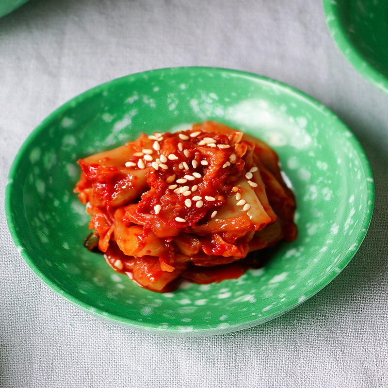 추억의 쑥색 반찬 그릇 순대 찬기 떡볶이 분식집 원형 춘장기 - 메인 이미지