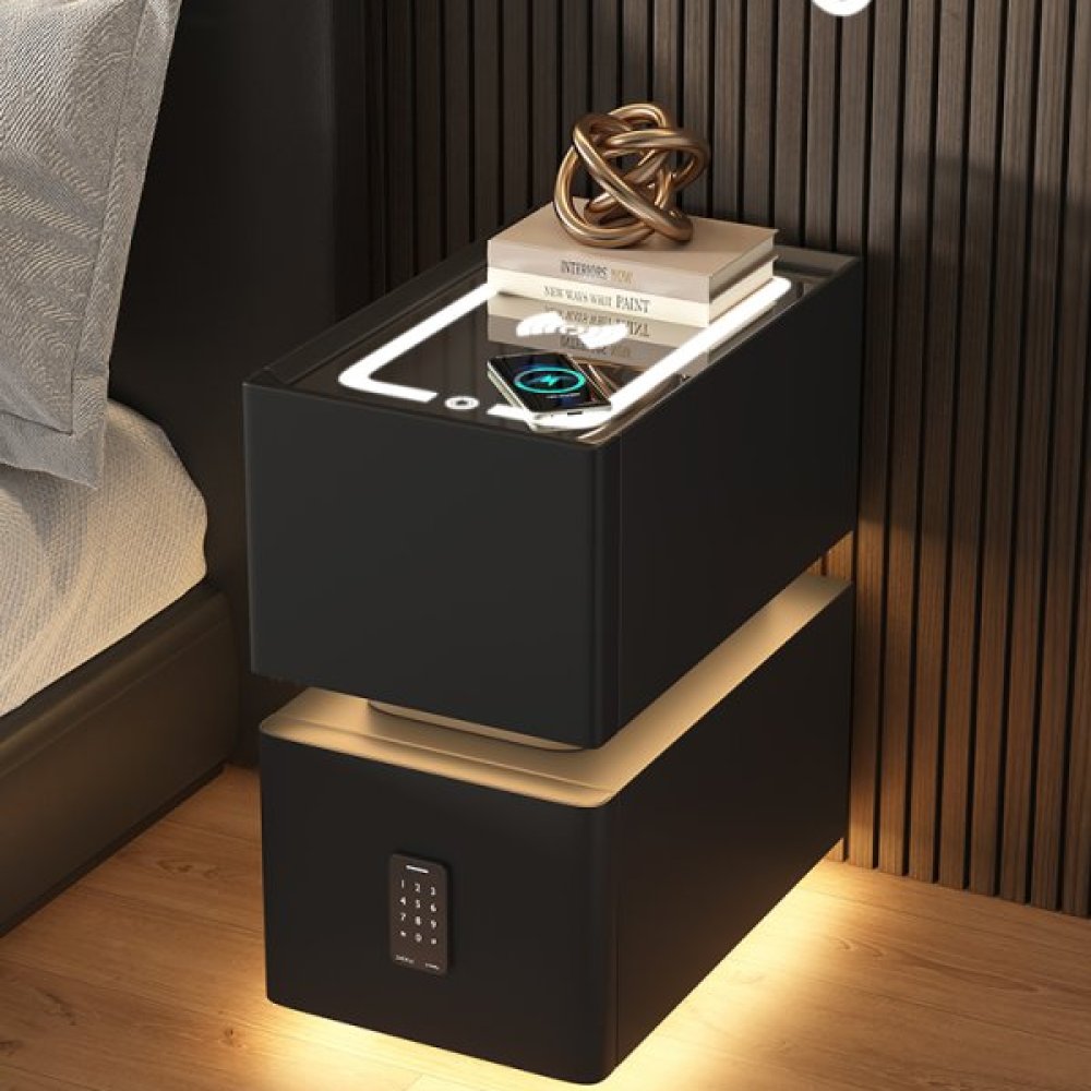 스마트 무선충전 LED 협탁 비뜰렛 침대협탁 침실 침대옆선반 무드등 2단 - 상세 이미지 4