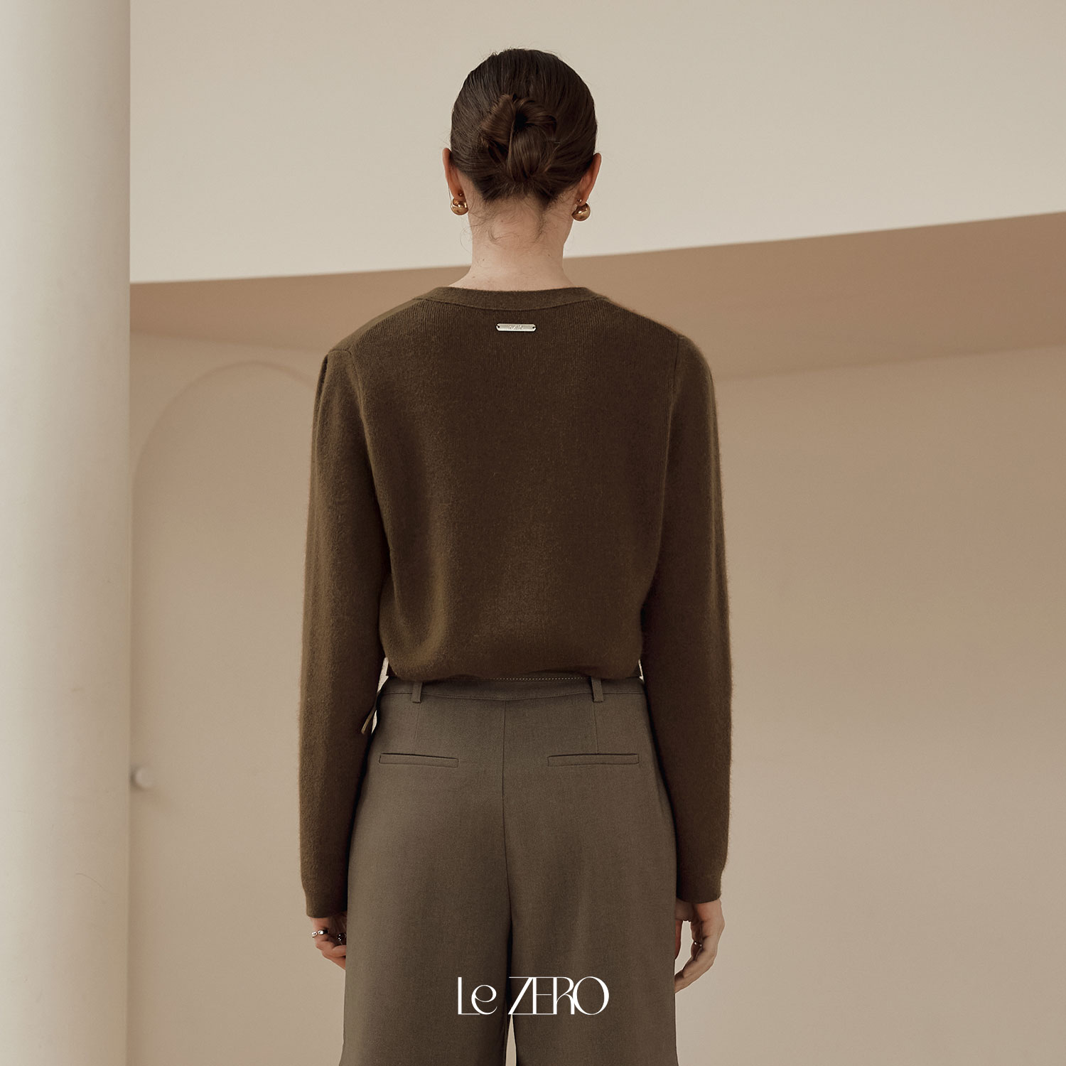 [제로스트릿] 르제로 라인 포인트 울 가디건 LeZERO LINE POINT CARDIGAN / BROWN - 상세 이미지 3