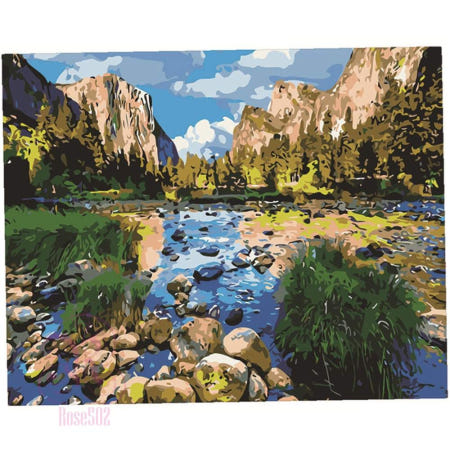 지아오협력사 로공이 그림그리기 세트 계곡의 풍경 심심할때할만한것 명화색칠하기