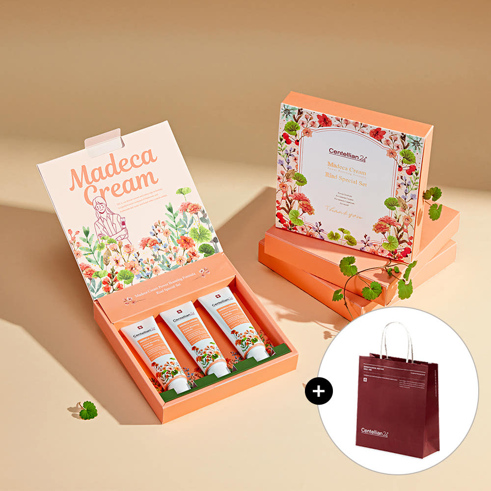 동국제약 센텔리안24 마데카크림 파워 부스팅 포뮬러 리야드 스페셜 세트(50ml x 3개)+쇼핑백/ 병풀 시카 테카(TECA) 기미완화, 안티에이징, 보습, 탄력에 도움 - 메인 이미지