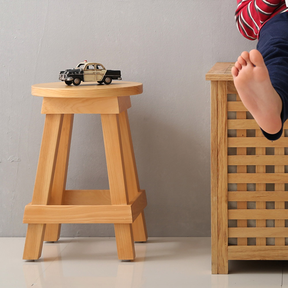 코지니아 원목 스툴의자 인테리어 식탁의자 카페 원형 1인 업소용 체어