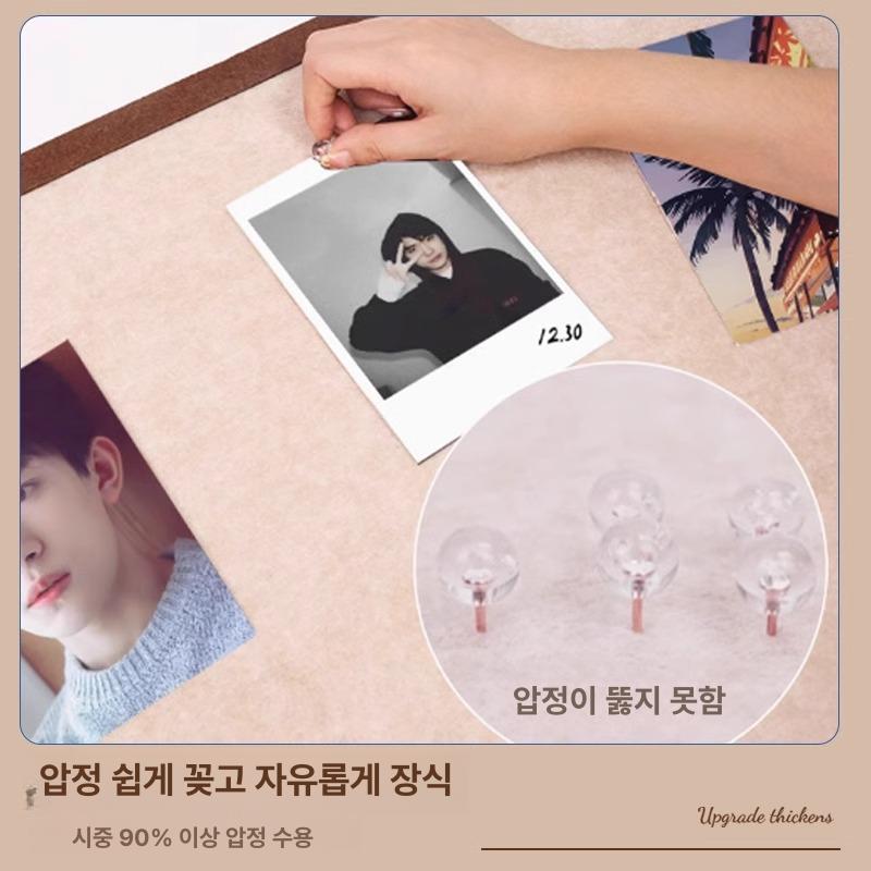 벽보드 심플 코르크 컬렉션 디스플레이 게시판 메시지 사무실 팰트 보드판 벽메뉴판 펠트보드 다크카멜 보드+브라운 120x120cm - 상세 이미지 2