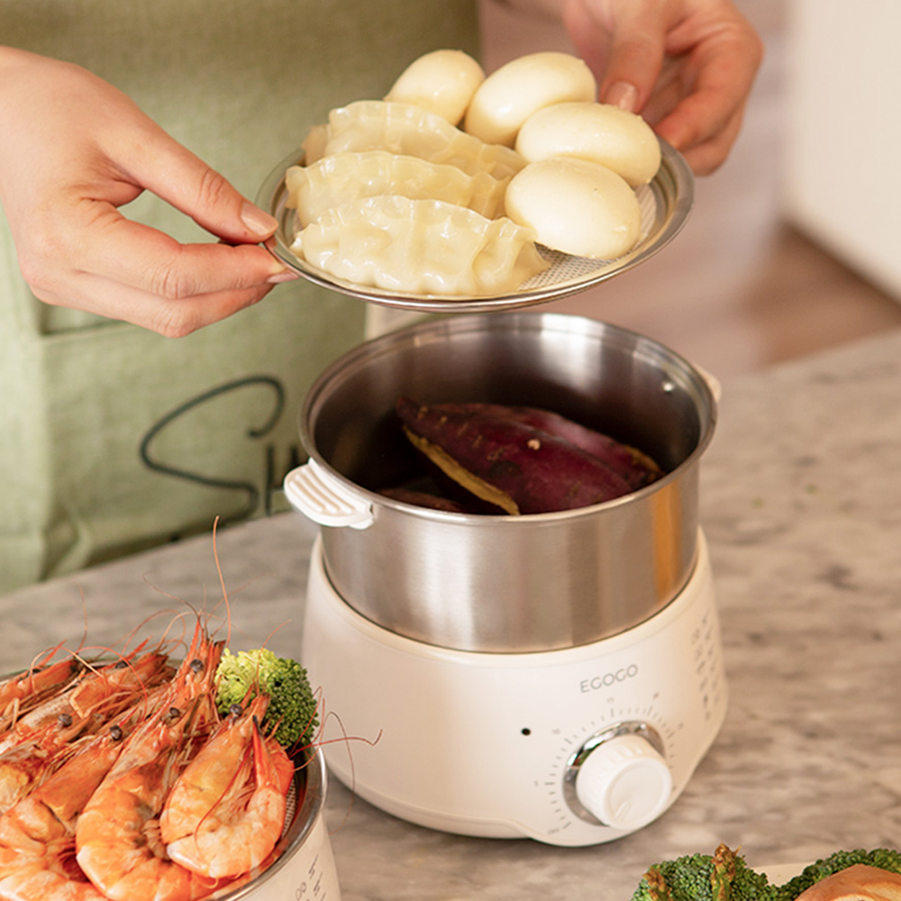 에고고 다용도 계란찜기 계란 삶는기계 스텐 멀티 에그 쿠커 전기찜기