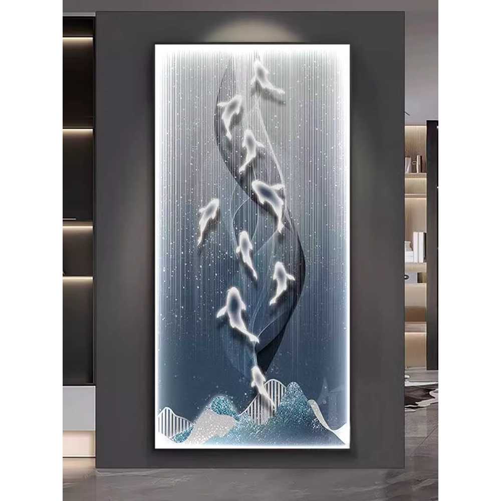 LED 조명 풍수 액자 인테리어 벽걸이 무드등 소품 A형 70x140cm + 블랙프레임 - 상세 이미지 3