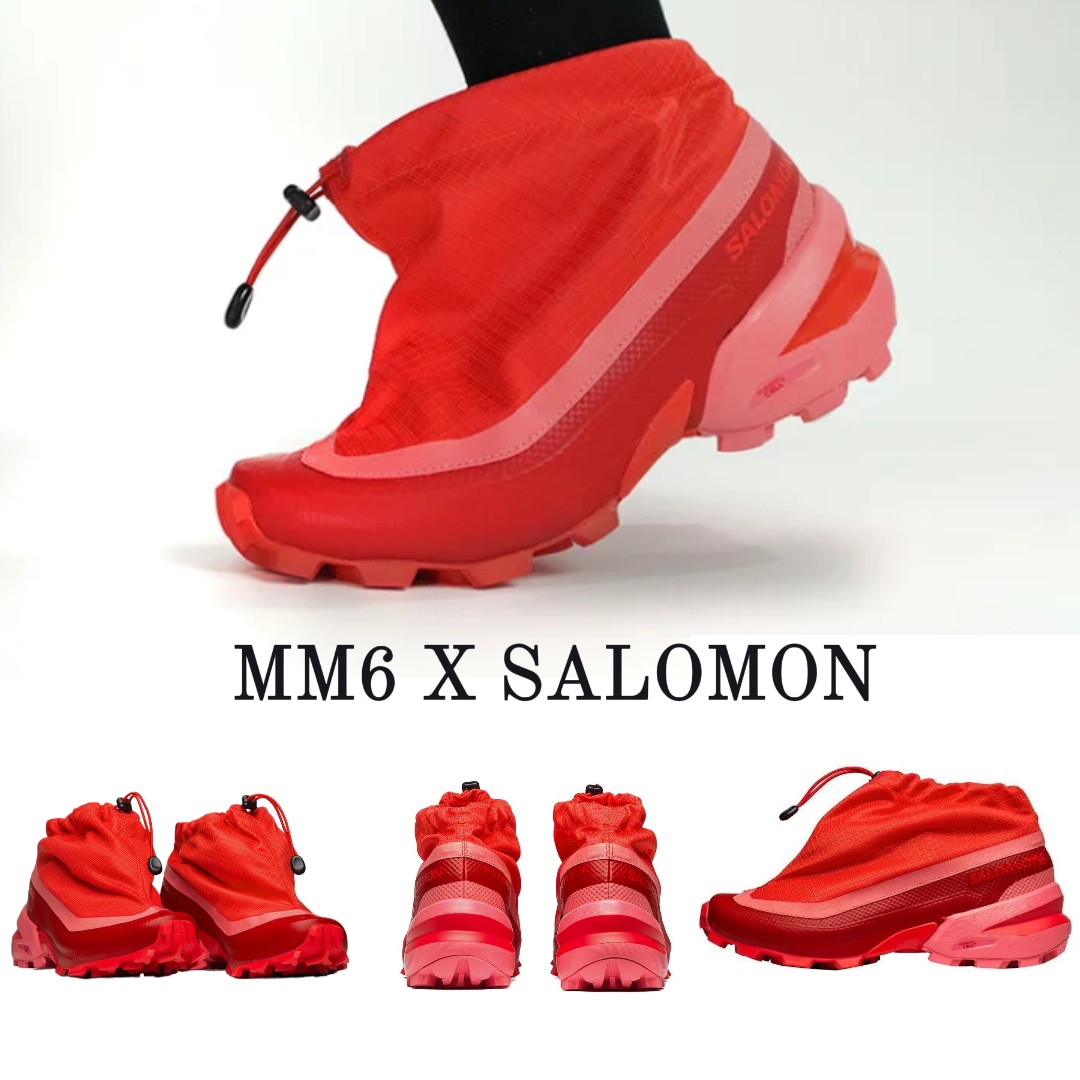 MM6 마르지엘라 471696 20 G0 살로몬 크로스 로우 파이어리 레드 스니커즈 러닝화 - 상품 이미지