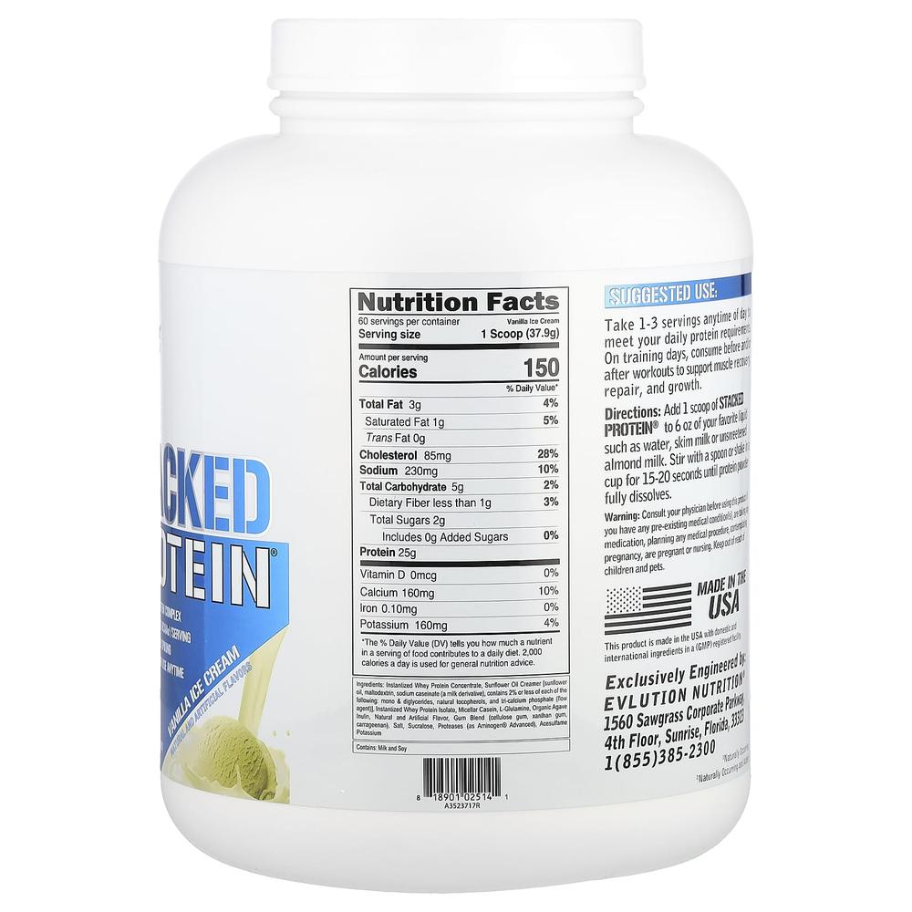 EVLution 단백질 스택드 프로틴 Stacked Protein 바닐라 프로틴 파우더 2.26kg - 상세 이미지 3