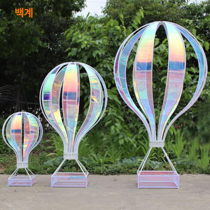 열기구 웨딩소품 모형 조형물 대형 모빌 직경 패키지 행사 조경 웨딩 촬영 풍선 마당 컬러풀 골드 프레임 컬러 중형 - 상세 이미지 5