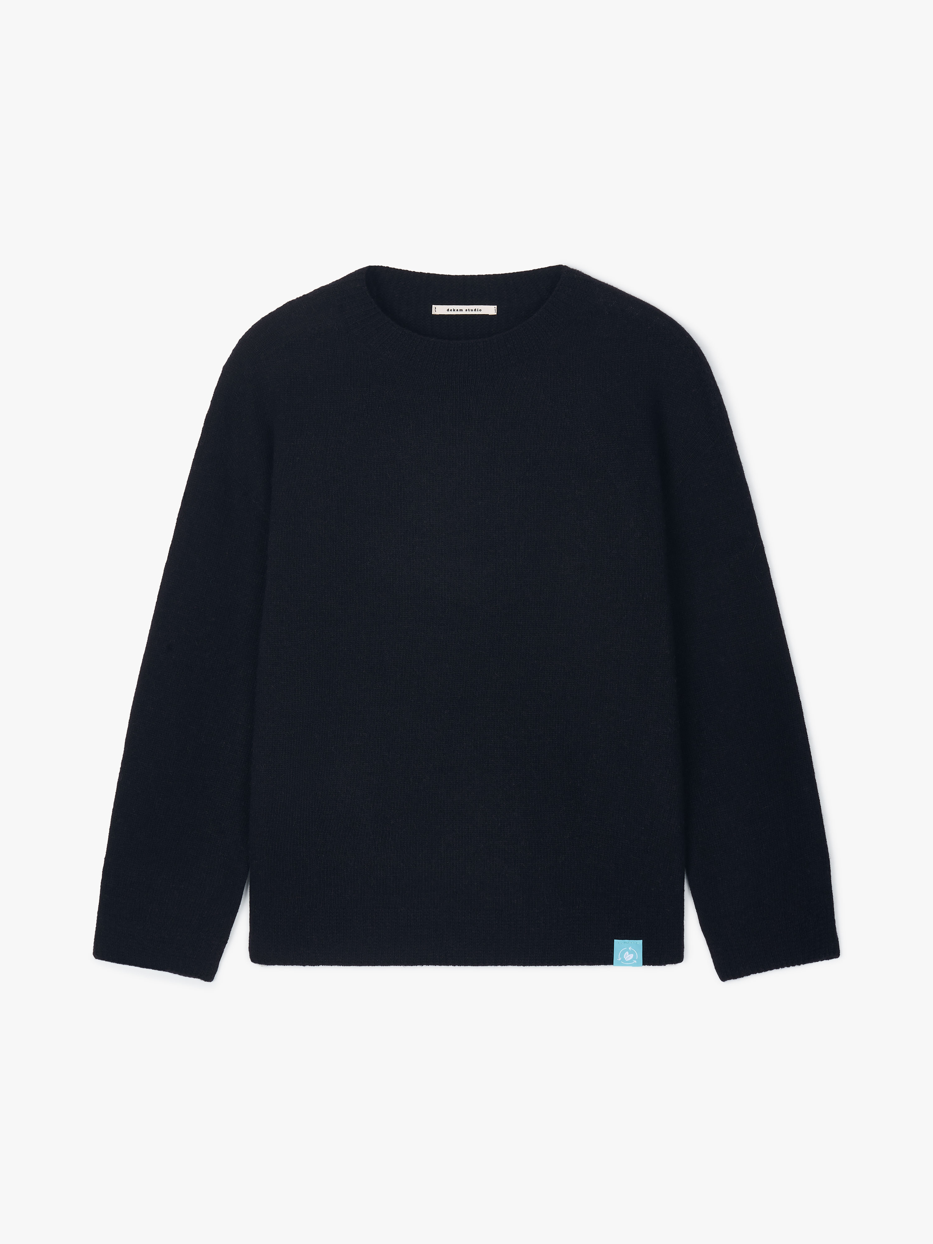 데캄스튜디오 홀가먼트 라운드 리사이클 울니트 DK01W01 네이비, FREE(One size) - 상품 이미지