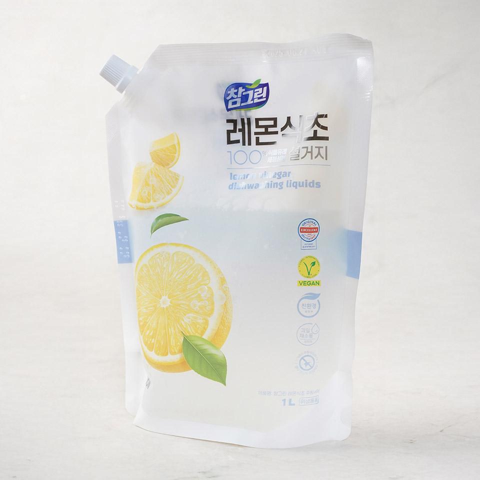 메가마트 라이온 참그린 레몬식초 주방세제 1L 리필 - 상세 이미지 2