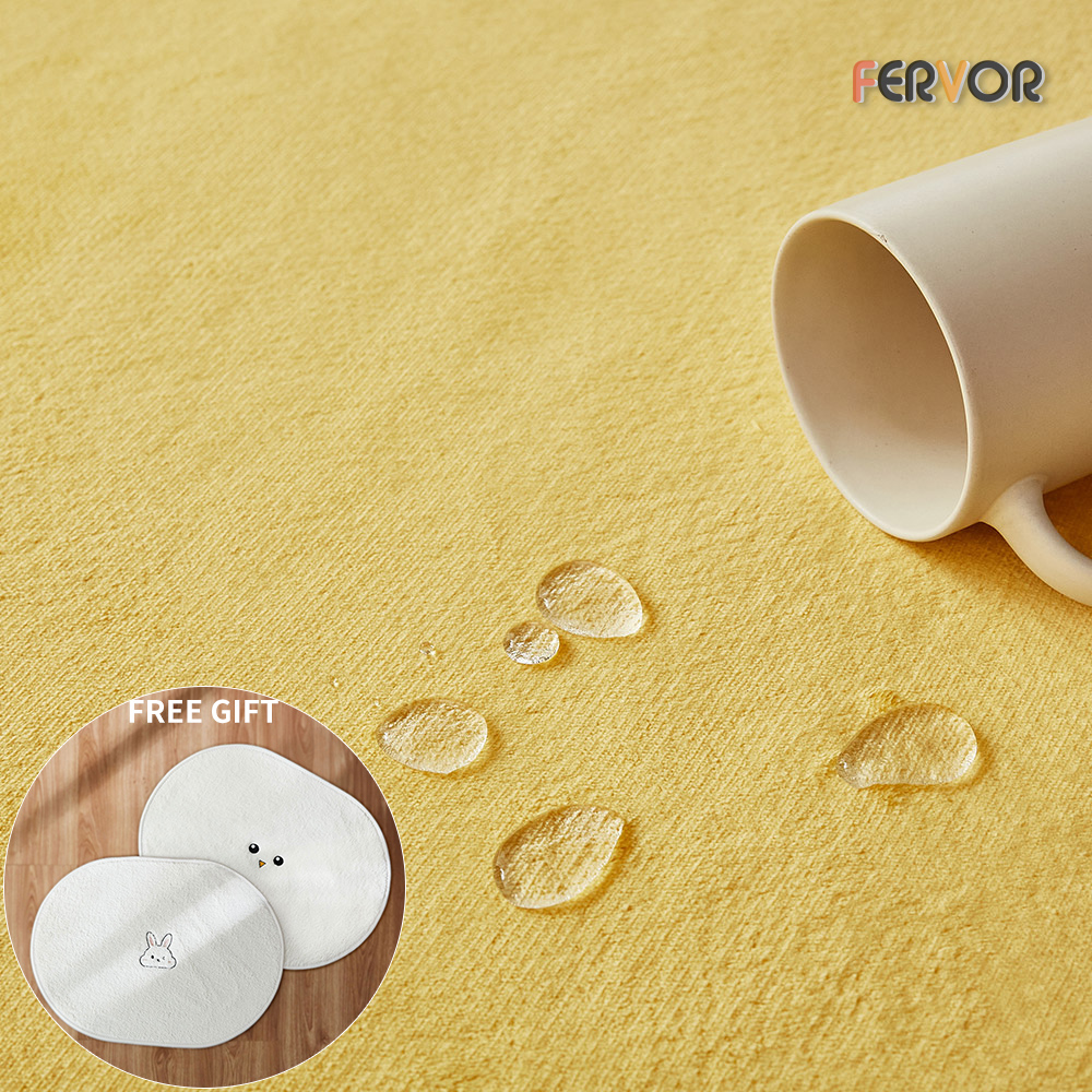 사은품행사중 퍼보 오피러스 방수 러그 발수 사계절 카페트 소파패드 엘로우, 타원형200x250