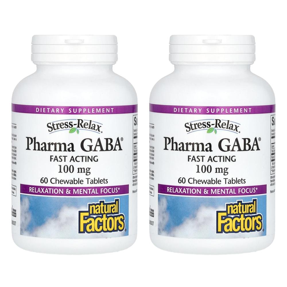 네츄럴팩터 가바 GABA 100mg 츄어블 60정 (2개) - 상품 이미지