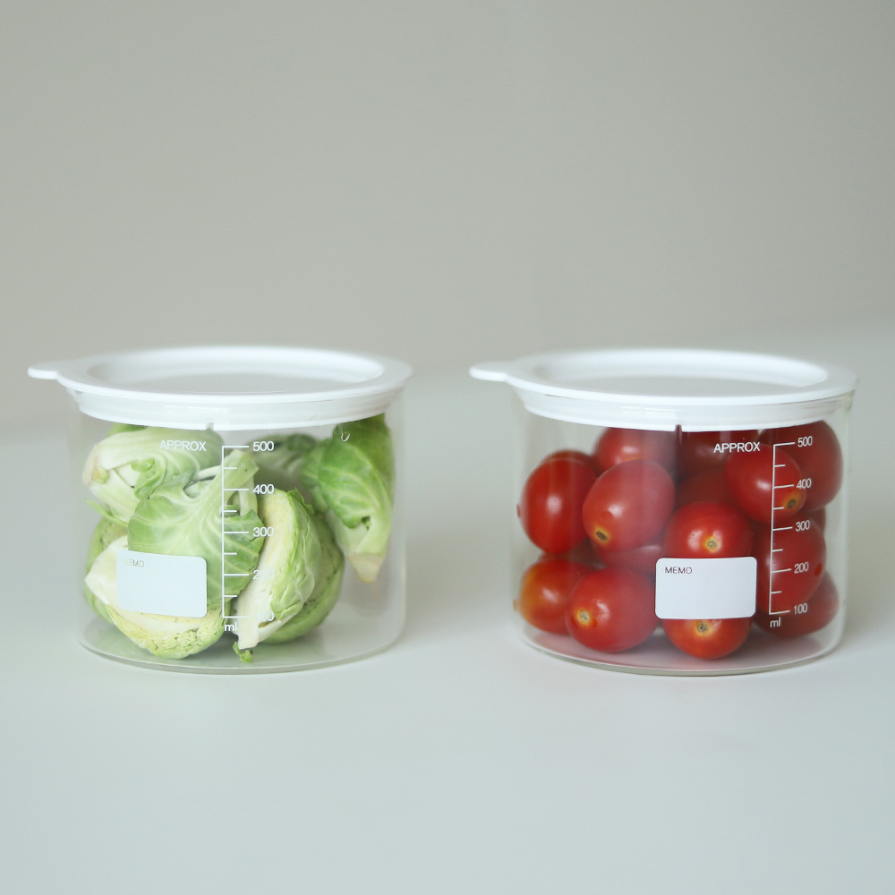 듀오 내열 유리 밀폐용기 2P세트 / 밀프렙 샐러드 보틀 병 캐니스터 1종, 500ml, 2세트 이미지 6
