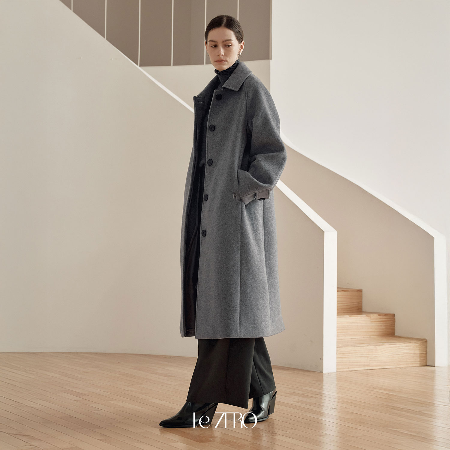 [제로스트릿] [2컬러] 르제로 캐시미어 울 롱 코트 LeZERO CASHMERE WOOL LONG COAT - 상세 이미지 2