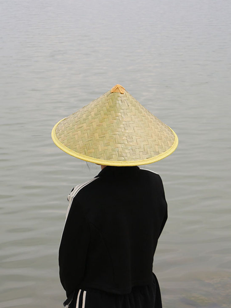 모자 베트남 삿갓 여행 해외여행 동남아 밀짚 챙있는 여행용 여성챙 동남아모자 그린스킨 대나무 모자 36cm 어린이용 - 상세 이미지 4
