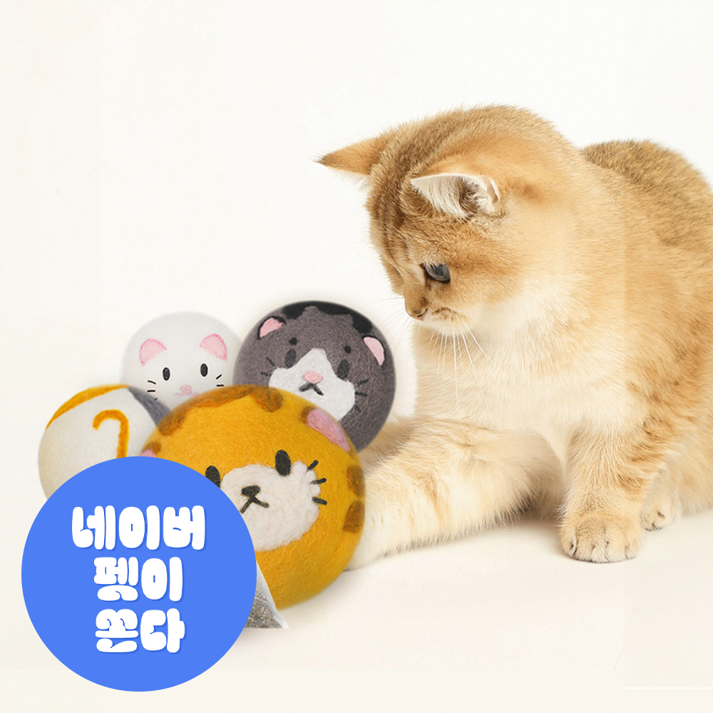 캣닢향 가득 10CM 대왕 데굴이 양모 캣닢 캣볼 4종 제품 이미지
